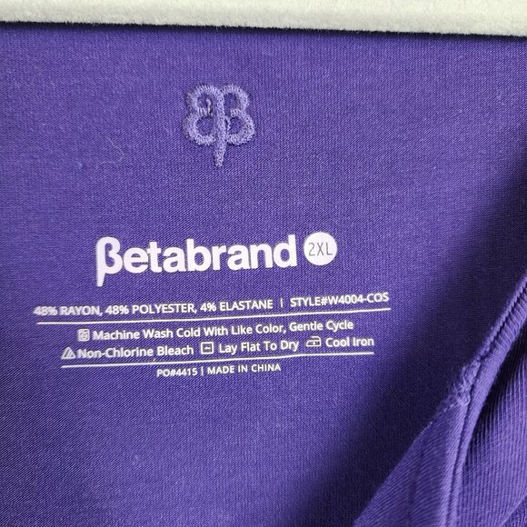 Betabrand Womens 2XL Purple Draped Dress Short Sleeve Soft - Picture 4 of 7
